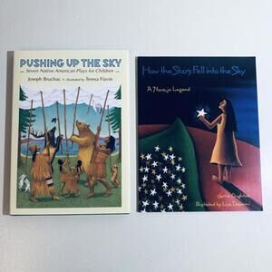 Native American kids 2-book BUNDLE - Pushing Up the Sky & How the Stars Fell NEW